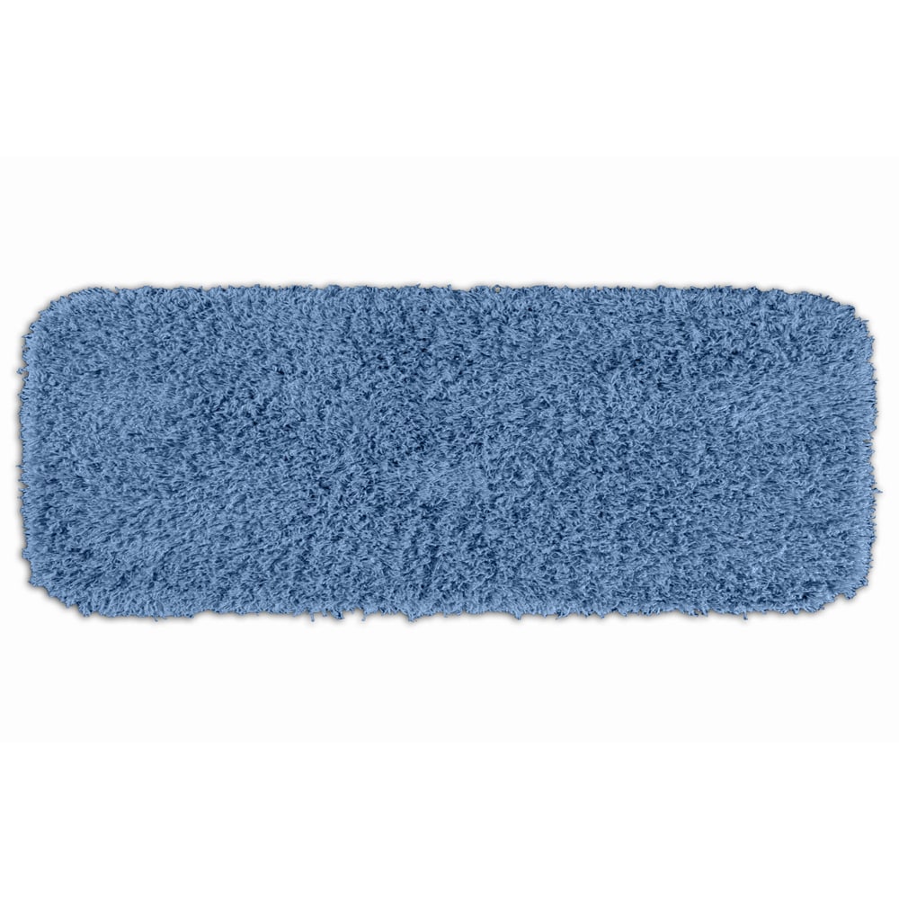 Quincy Super Shaggy Cool Blue Washable Bath Runner