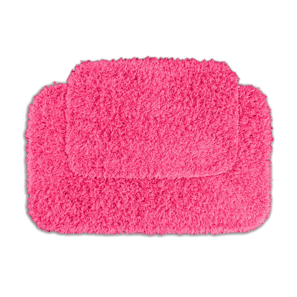 Quincy Super Shaggy Pink Bath Rugs (set Of 2)