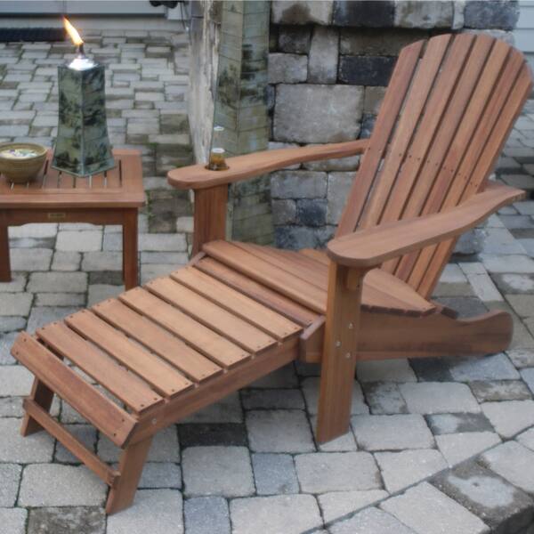 Eucalyptus Adirondack Chair With Built In Ottoman Eucalyptus Adirondack Chair With Built In Ottoman