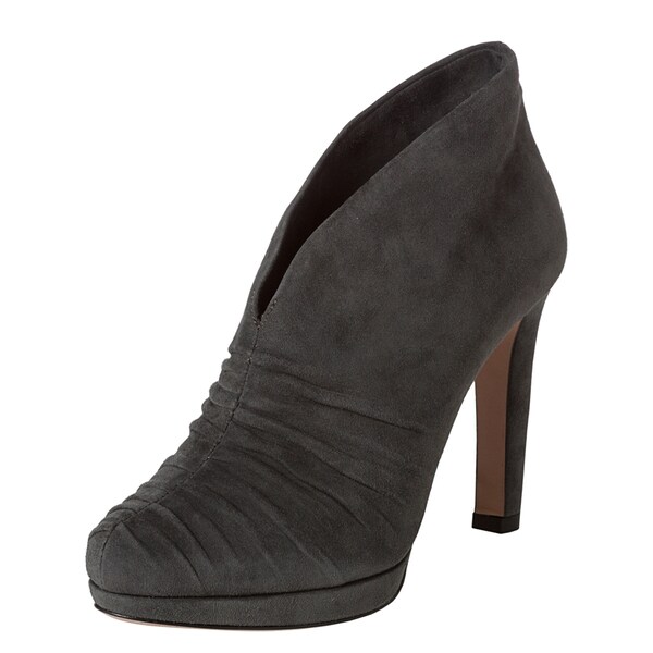grey ruched ankle boots