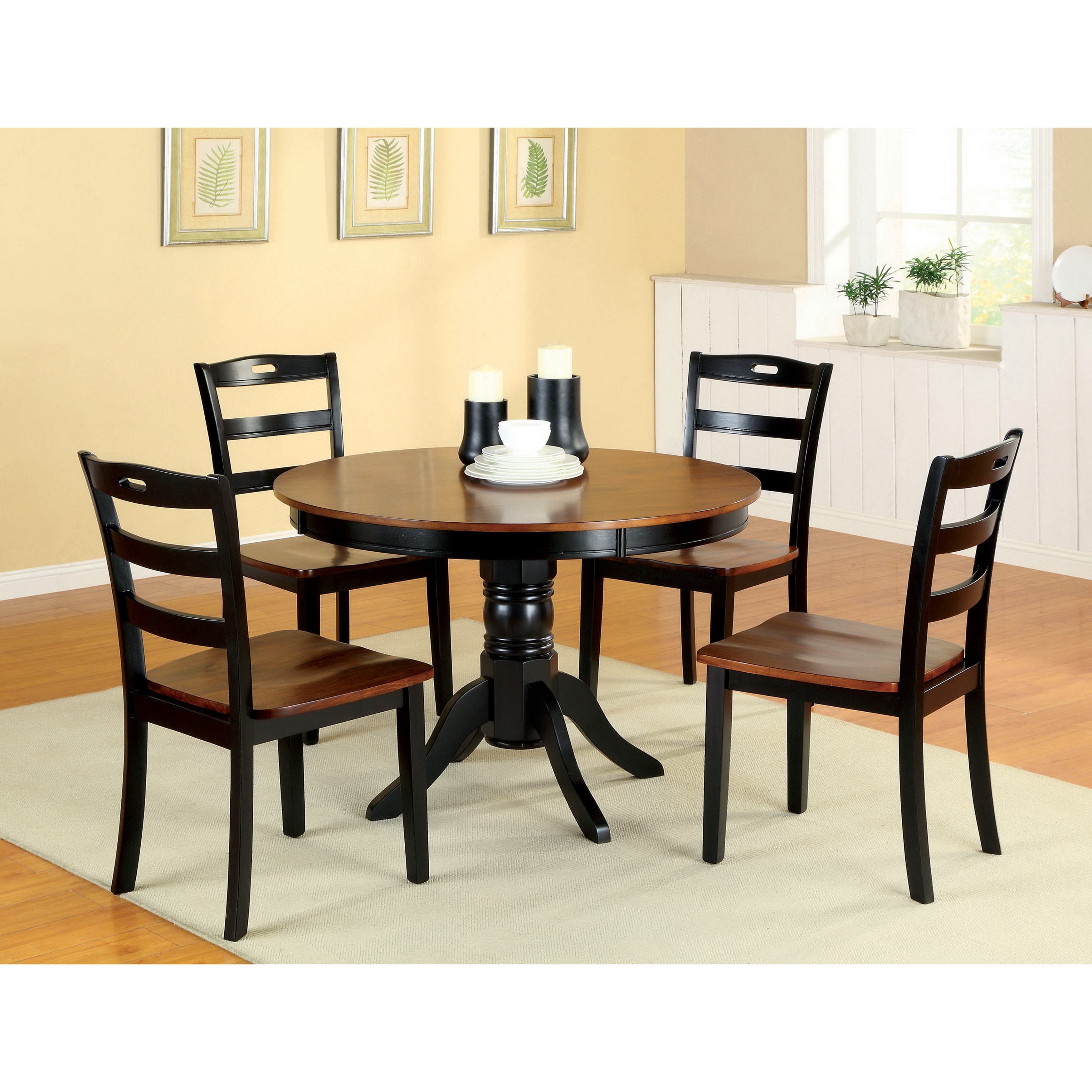 Furniture Of America Furniture Of America Zendell Two tone 5 piece Dining Set Black Size 5 Piece Sets