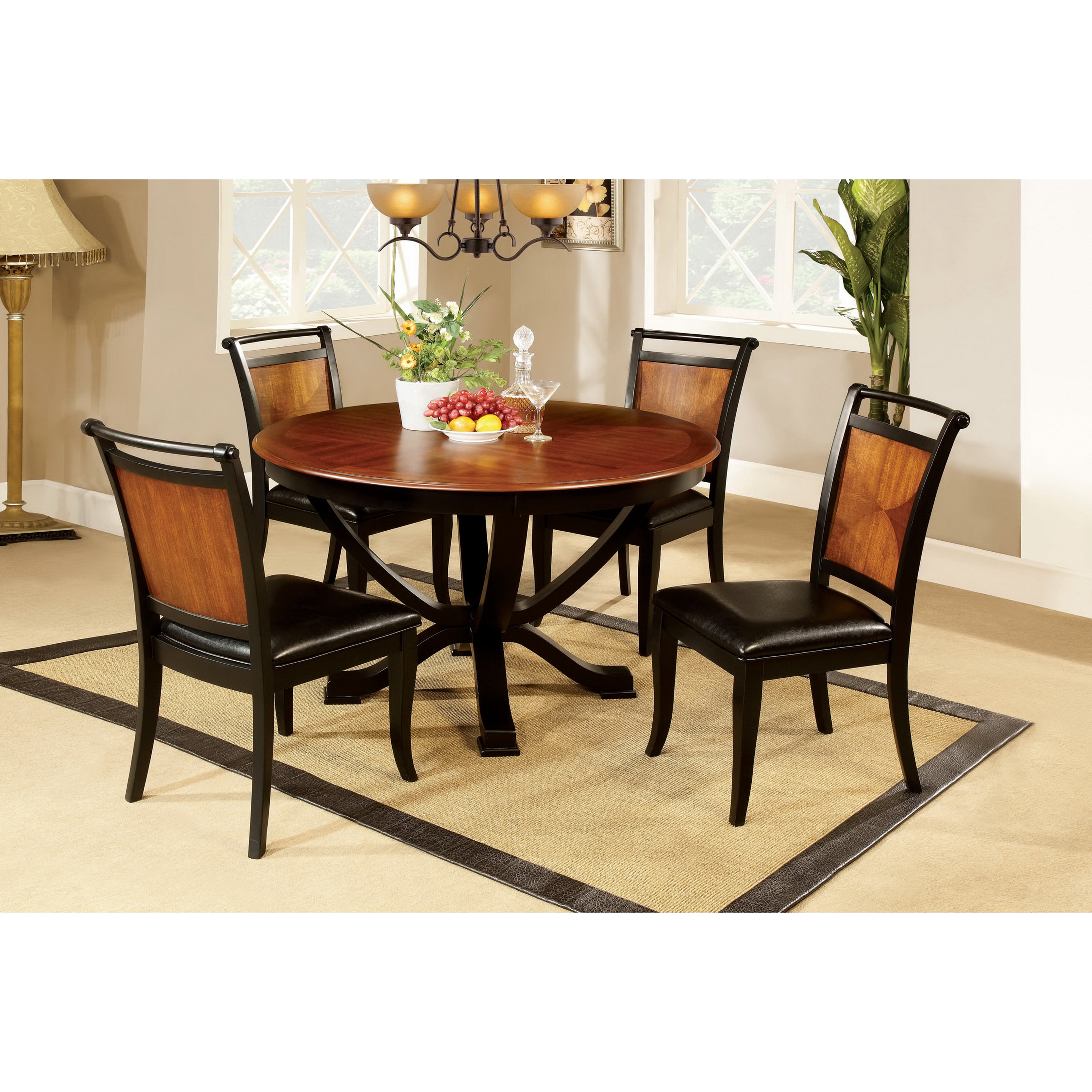 Furniture Of America Furniture Of America Lyda Acacia Wood/ Black 5 piece Dining Set Black Size 5 Piece Sets