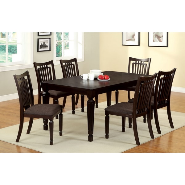 Shop Furniture of America Esme Transitional Espresso 7-piece Dining Set ...