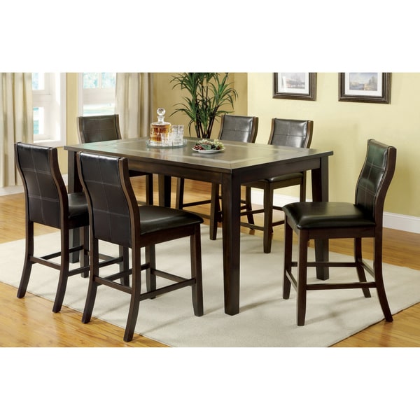 Furniture of America Mayala Contemporary Counter height 7 piece Dining Set Furniture of America Dining Sets