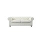 Shop Cream Genuine Leather Chesterfield Style 3 Seater Sofa - AVIGNON ...