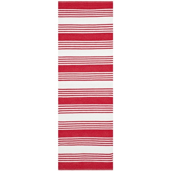 Thom Filicia Hand woven Indoor/ Outdoor Red Plastic Rug (2 x 12)