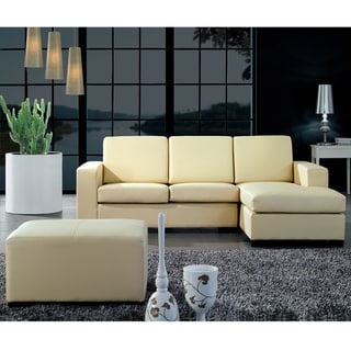 ottoman beige sofa corner shape leather