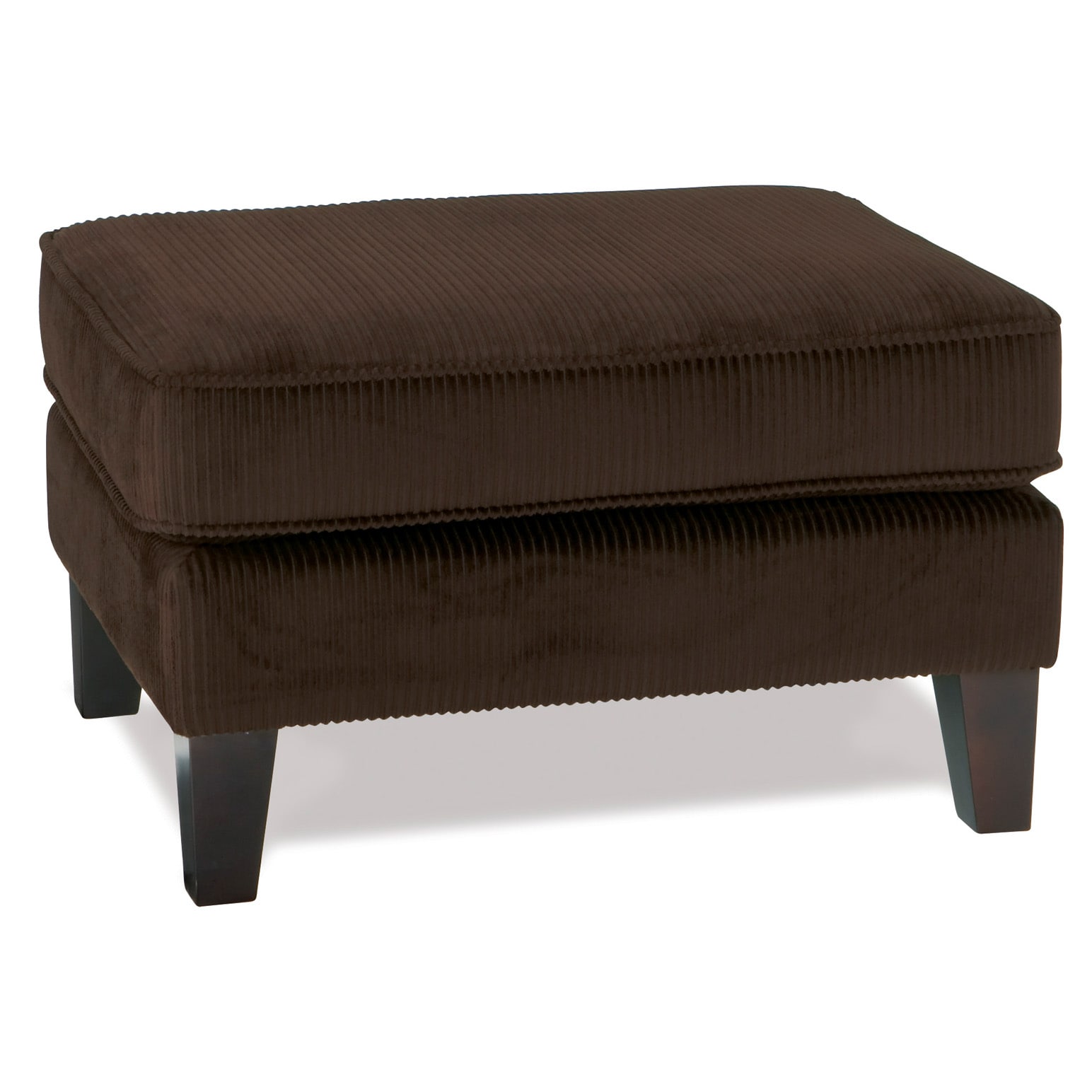 Sierra Corduroy Coffee Dacron Wrapped Square Ottoman  