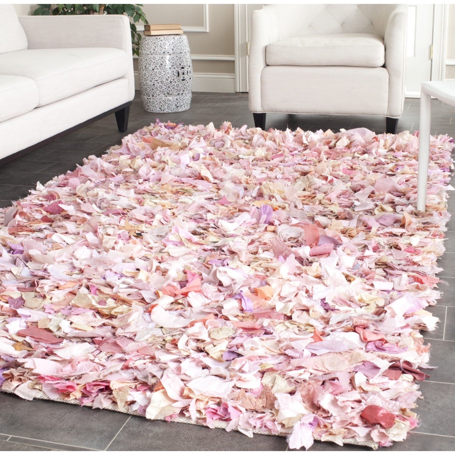 Safavieh Hand woven Chic Pink Shag Rug (8 Square)