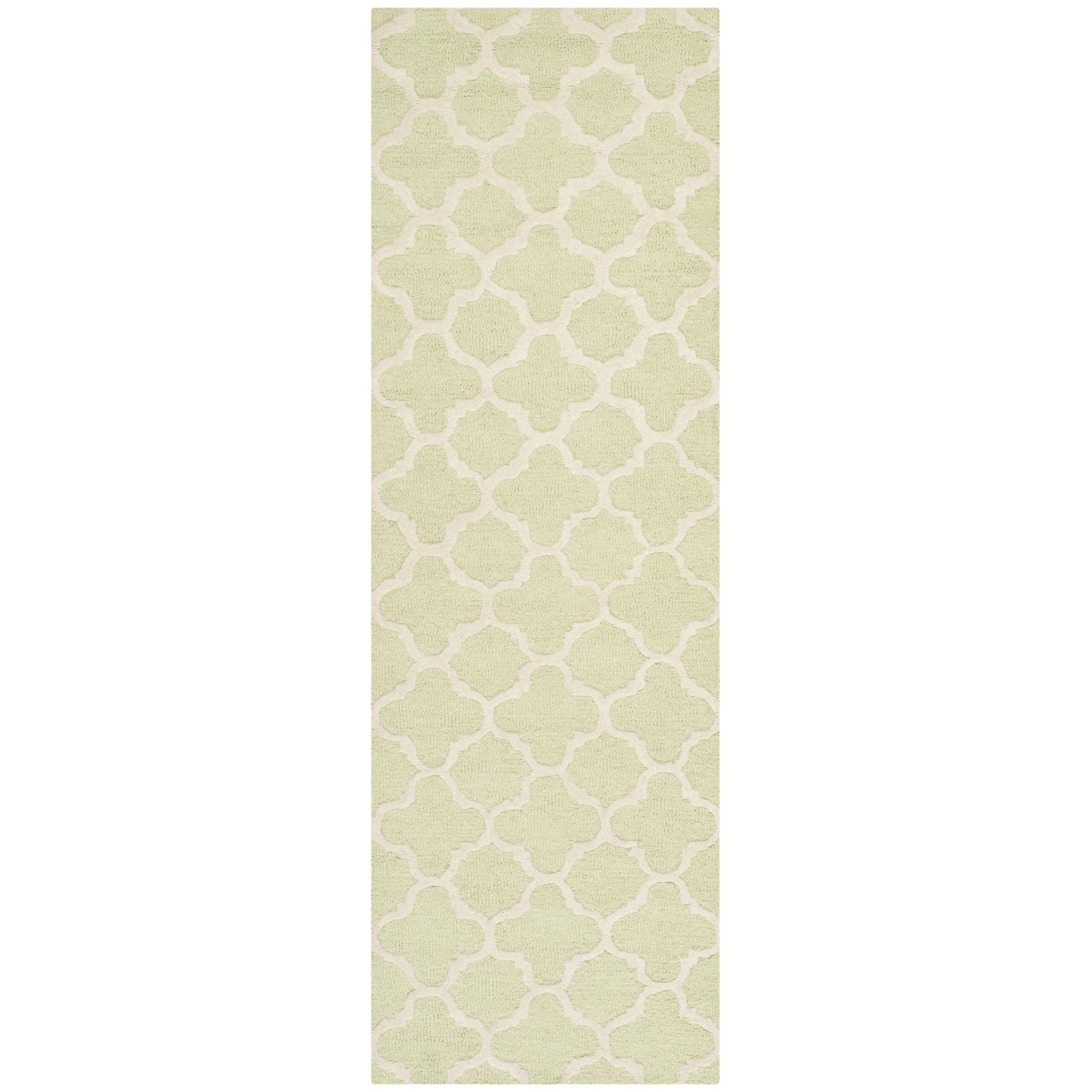 Safavieh Handmade Cambridge Moroccan Light Green Wool Runner Rug (26 X 8)