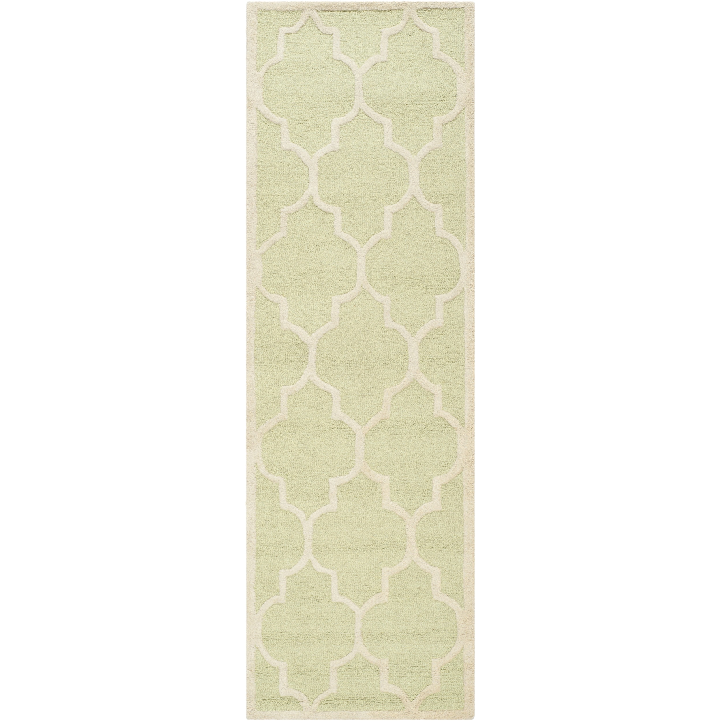 Safavieh Handmade Cambridge Moroccan Light Green Oriental Wool Rug (26 X 12)