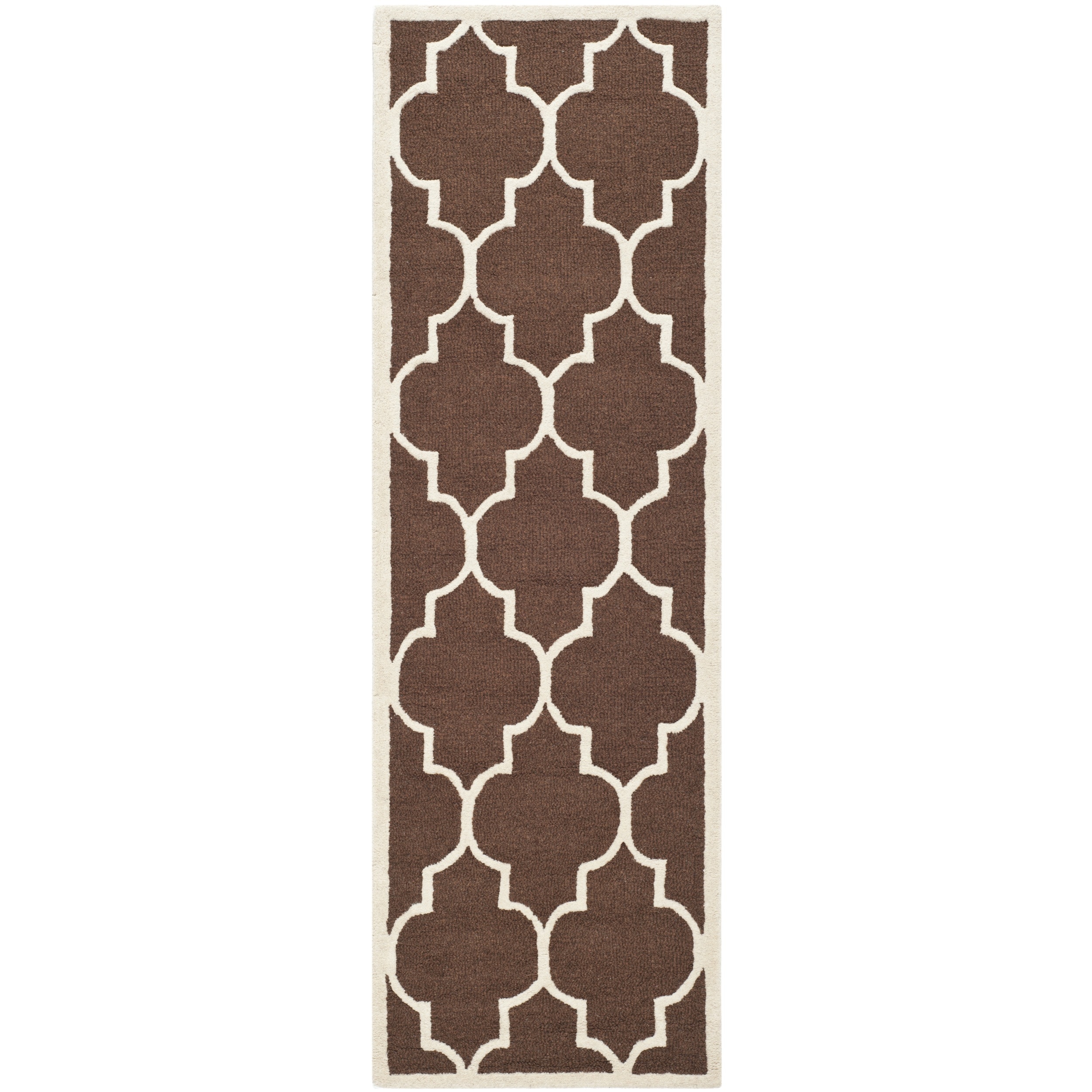 Safavieh Handmade Cambridge Moroccan Dark Brown/ivory Wool Rug (26 X 8)