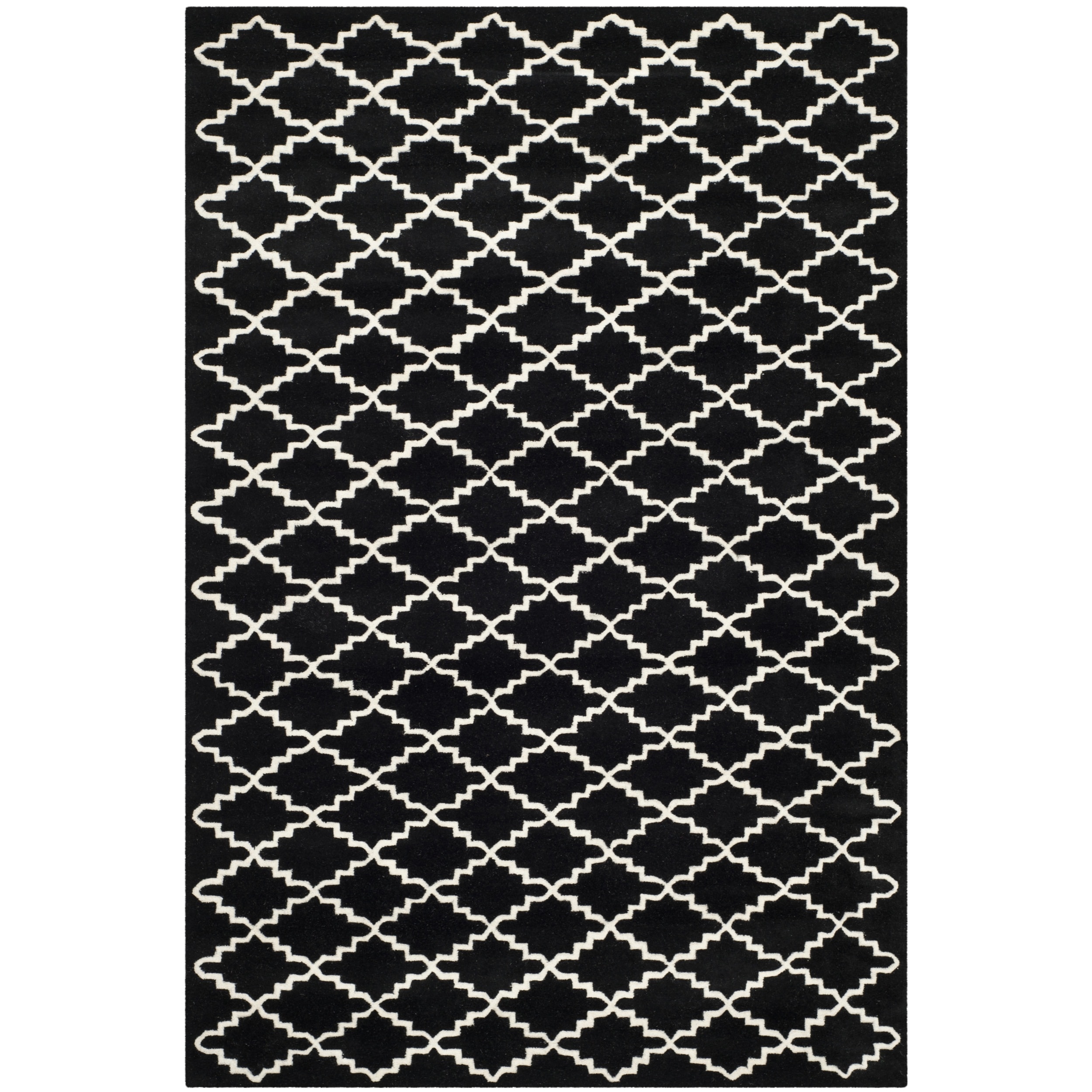 Handmade Moroccan Black Indoor Wool Rug (5 X 8)