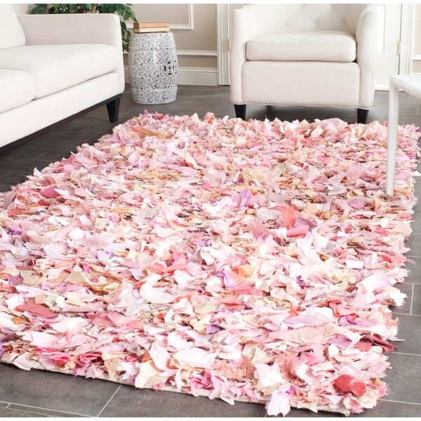 Safavieh Handmade Decorative Rio Shag Pink Area Rug - 8' x 10'
