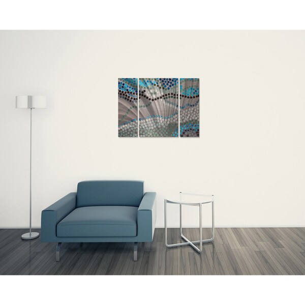 Wall Art Set Of 3 hilary winfield 'mosaic' 3-piece metal wall art set - free Wall Art Set Of 3 hilary winfield 'mosaic' 3-piece metal wall art set - free