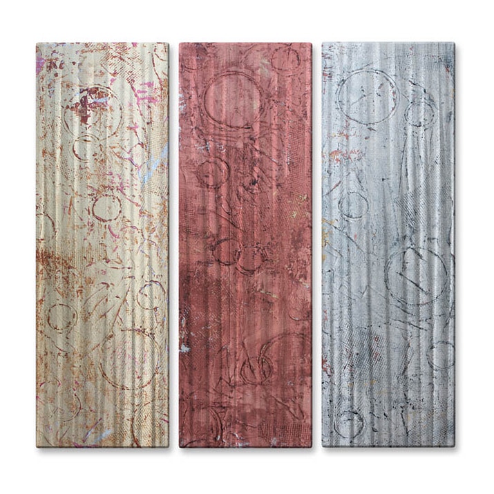 Hilary Winfield Weathered Metal 3 piece Metal Wall Hanging Set (MediumImage dimensions 23.5 inches tall x 26 inches wide )