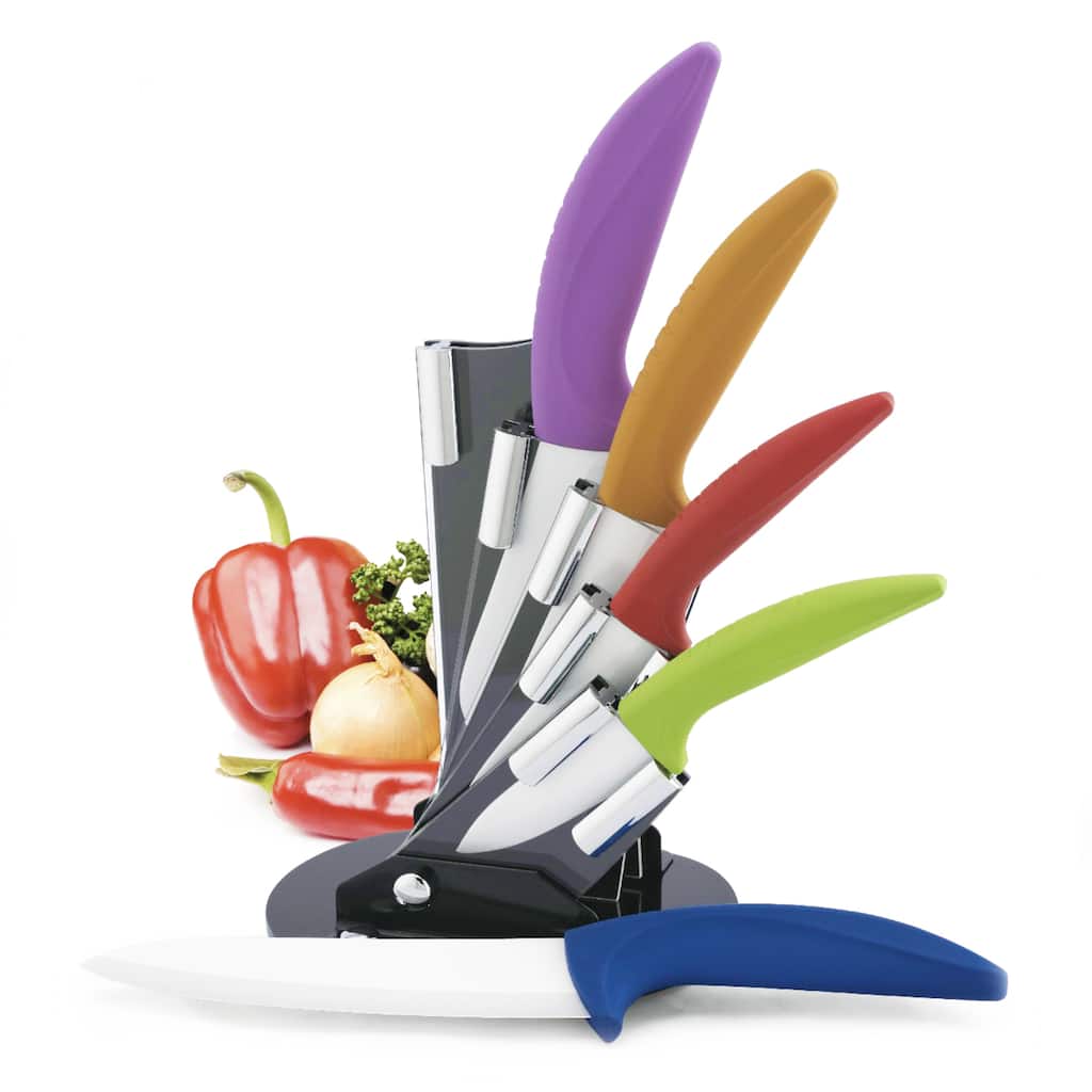 Modern Block Color Ceramic Cutlery Set with Grip Handles