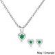 preview thumbnail 6 of 15, Molly and Emma Sterling Silver Children's Birthstone Heart Jewelry Set