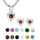 preview thumbnail 1 of 15, Molly and Emma Sterling Silver Children's Birthstone Heart Jewelry Set