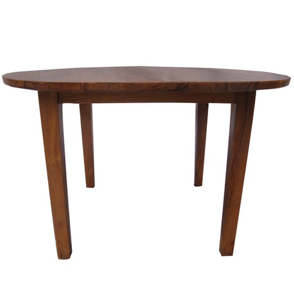 Mid Century Reclaimed Teak Round Dining Table (Indonesia)  