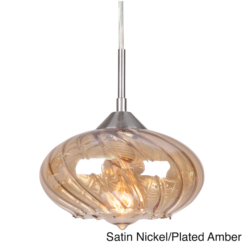 'Pulsar' Curved Glass 1-light Mini Swivel Point Pendant