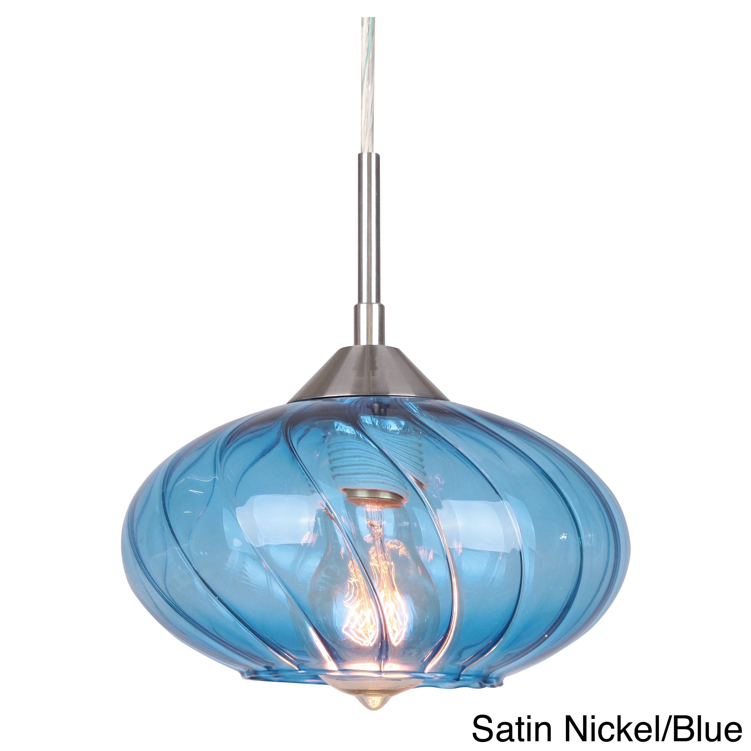 Pulsar Curved Glass 1 light Mini Swivel Point Pendant