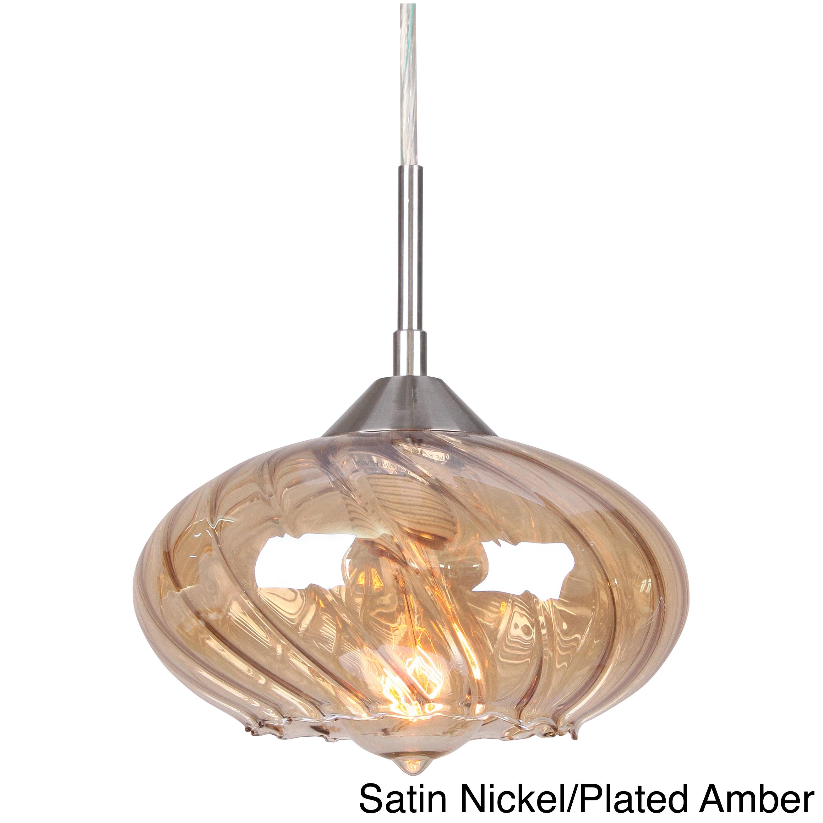 Pulsar Curved Glass 1 light Mini Swivel Point Pendant