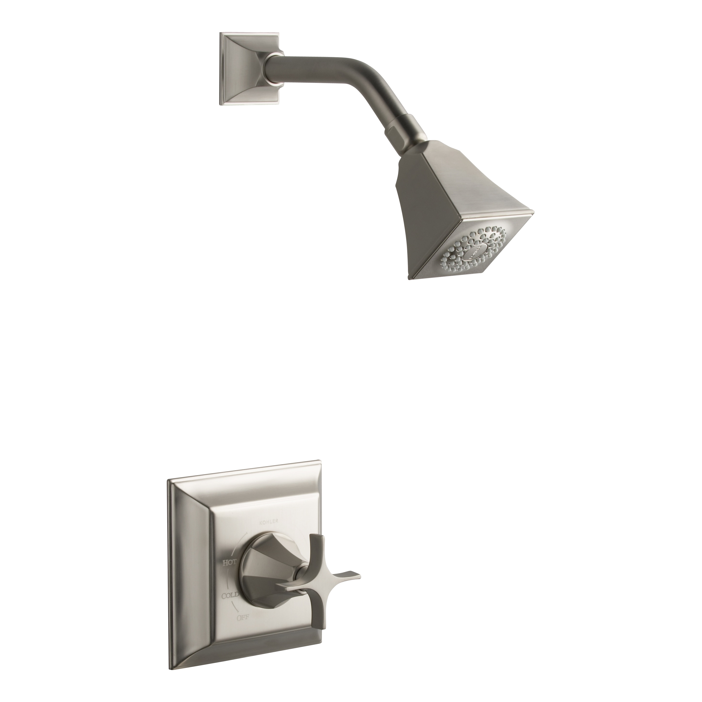Kohler Memoirs Rite temp Pressure balancing Shower Faucet Trim With Stately Design And Cross Handle