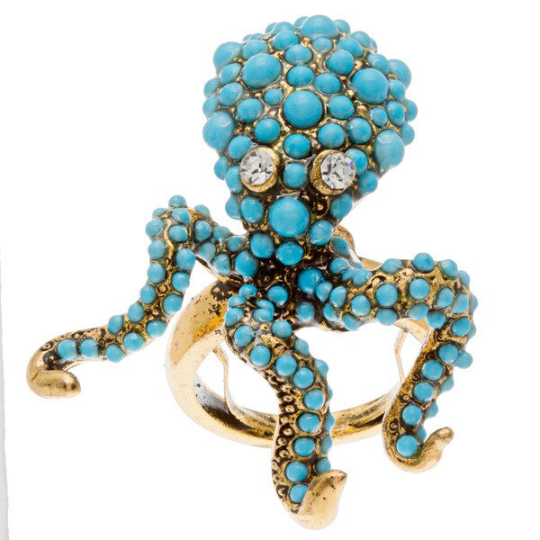 Shop Kenneth Jay Lane Blue Octopus Ring - Free Shipping Today ...