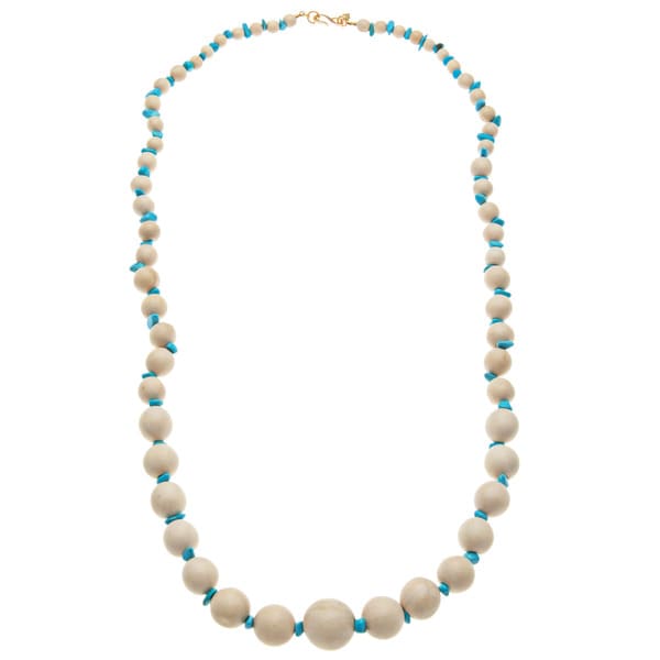 Kenneth Jay Lane White/ Turquoise Beaded Necklace Kenneth Jay Lane Fashion Necklaces
