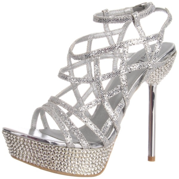 Celeste Women's 'STACY 06' Strappy Medium Width Rhinestones Sandals Celeste Heels