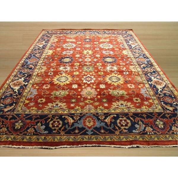 Hand-knotted Wool Rust Traditional Oriental Super Mahal Design Area Rug