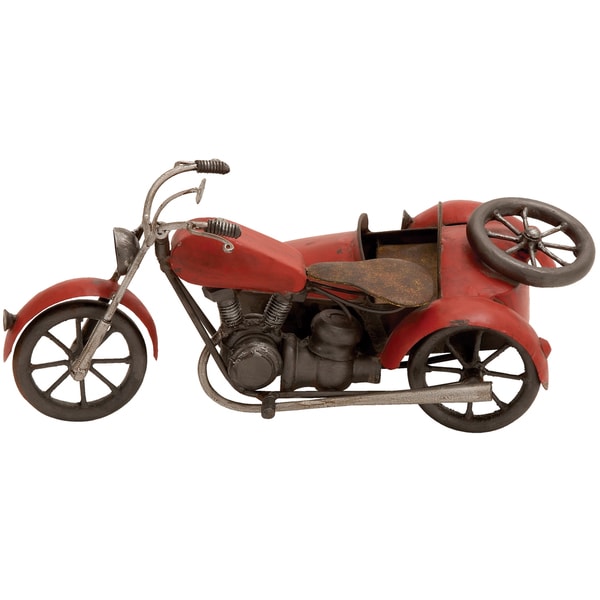Handmade Vintage style Metal Model Motorcycle with Sidecar  