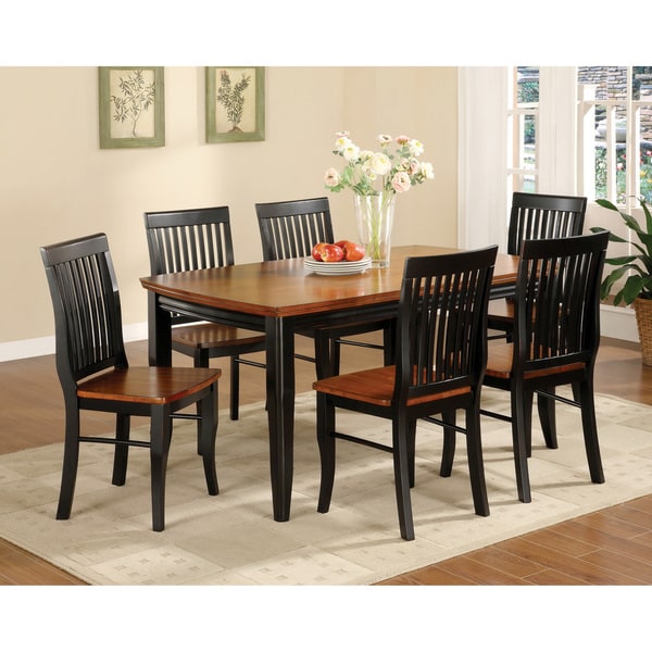 Furniture of America Nora Two-tone Solid Wood Slat-back Dining Chairs ...