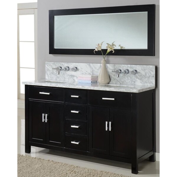 Shop Direct Vanity 63inch Sutton Spa Premiun Ebony Double Bathroom