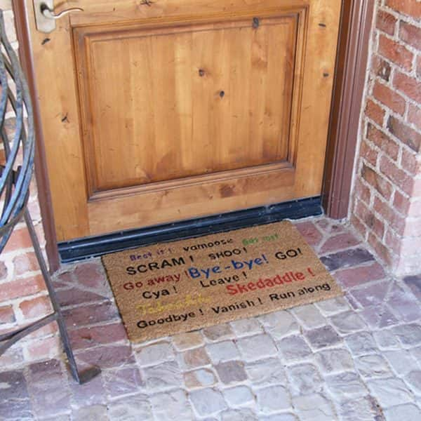 Shop Rubber Cal Go Away Scram Leave Humorous Door Mat 18 X 30