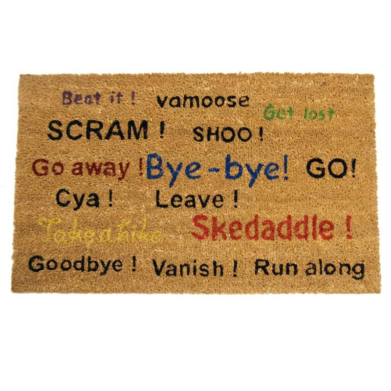 Rubber-Cal "Go Away! Scram! Leave!" Humorous Doormats Coco Mat, 18 x 30-Inch