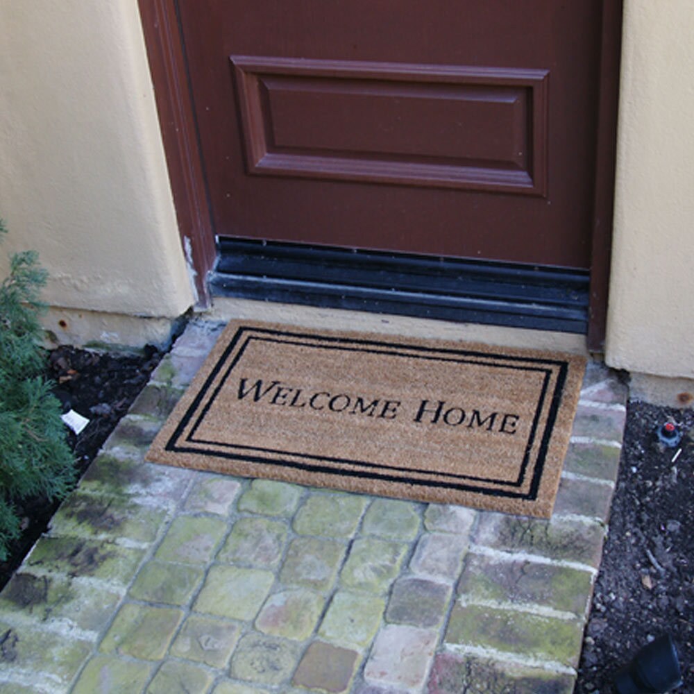 Evideco Welcome Half Round Front Doormat Outdoor 30 x 18 Rubber Door Mat for Entry Way