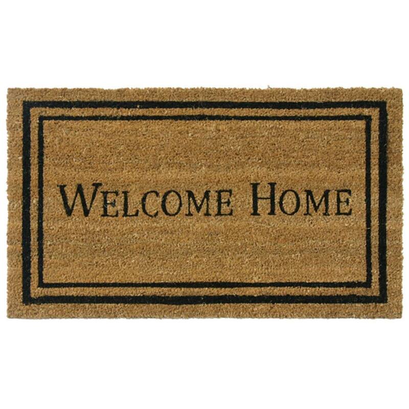 Rubber-Cal "Contemporary Welcome Home Mats" Natural Coir Matting, 18 x 30-Inch