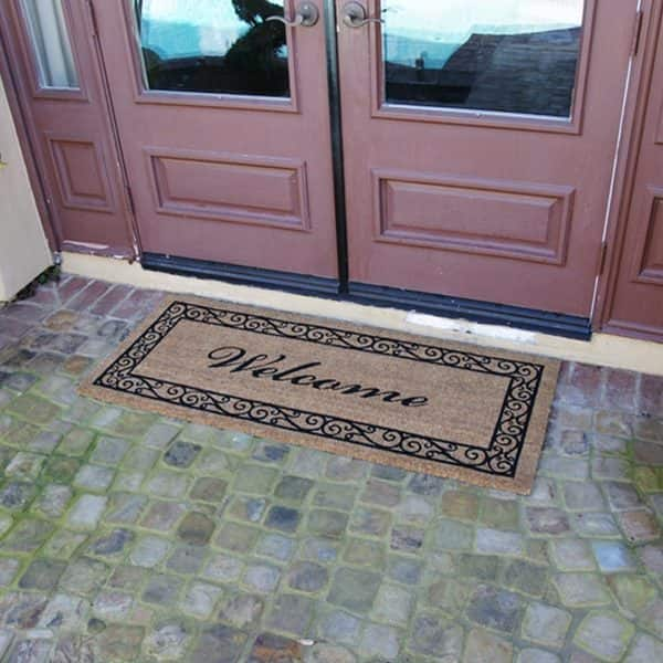 Rubber-Cal Welcome & Please Remove Your Shoes Decorative Welcome Mats, 18 x 30-Inch