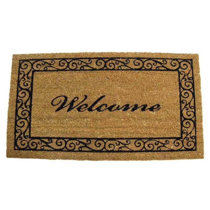 Rubber-Cal "Estate Style Welcome Doormat" Coco Coir Mats, 24 x 57-Inch
