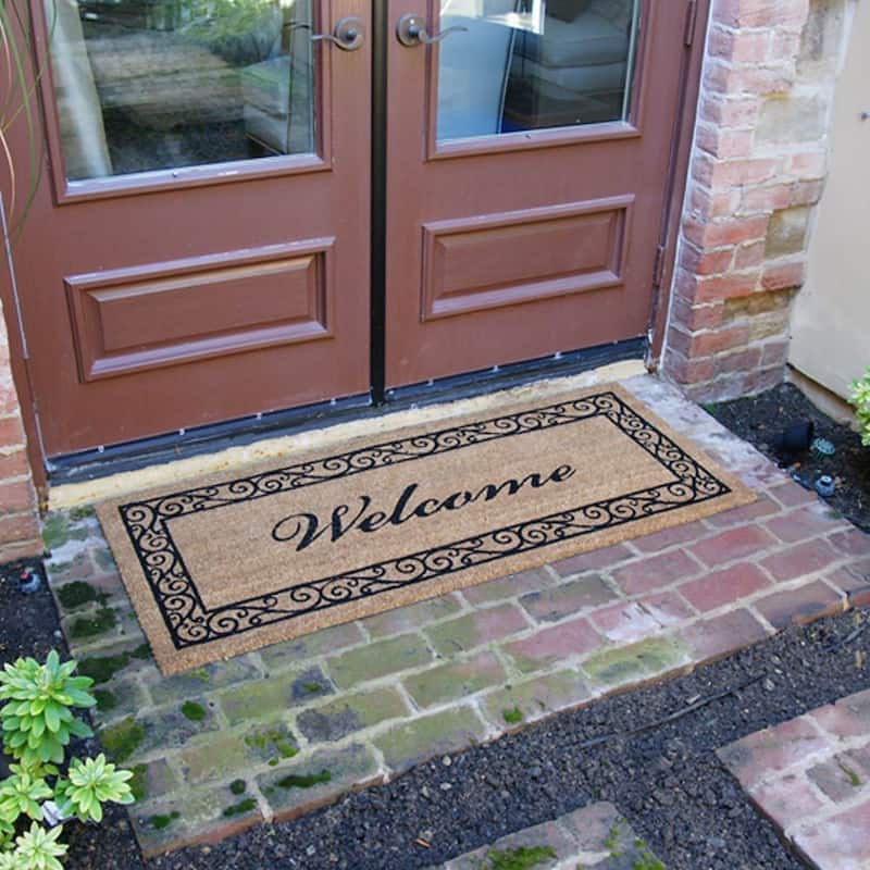 Rubber-Cal "Estate Style Welcome Doormat" Coco Coir Mats, 24 x 57-Inch