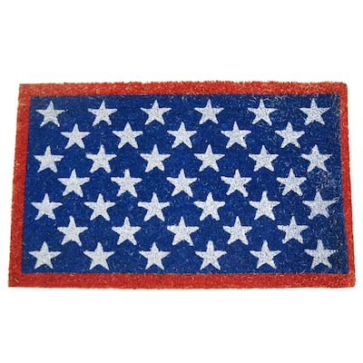 Rubber-Cal "Red, White and Blue" Patriotic Door Mat, 18 by 30-Inch