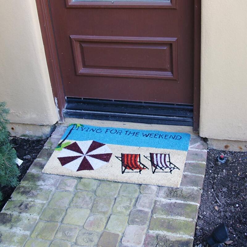 Rubber-Cal "Living for the Weekend" Beach Doormat, 18 by 30-Inch - 18 x 30