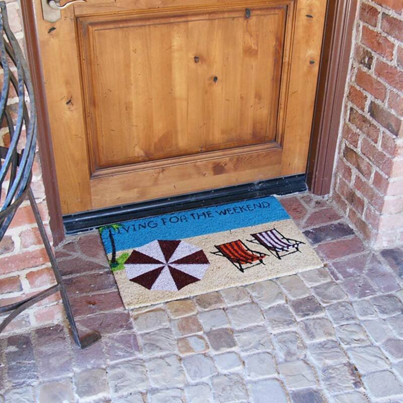 Rubber-Cal "Living for the Weekend" Beach Doormat, 18 by 30-Inch - 18 x 30