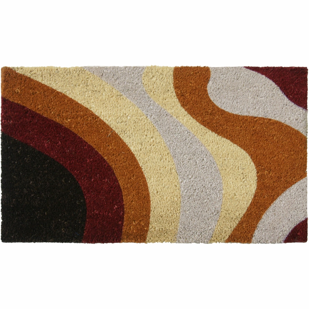 Rubber cal Brown Streaks Modern Door Mat (18 X 30)