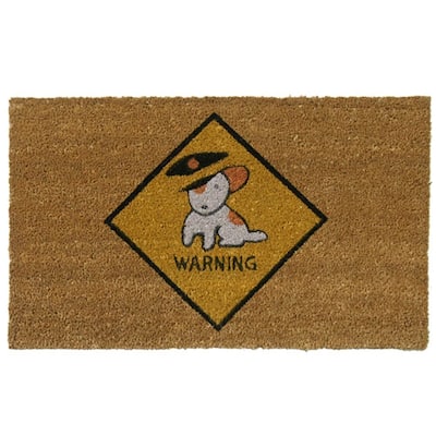 Rubber-Cal "Beware of Dog Doormats" Dog Welcome Mat, 18 x 30-Inch