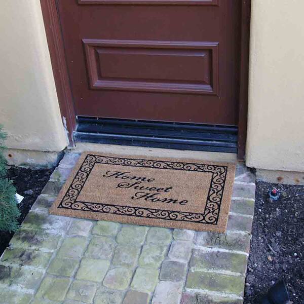 Embossed Boho Natural Coco Coir Non-slip Welcome Door Mat for Home Entryway  Entrance, Indoor Outdoor Front Door, Outside Porch, Decor Gift 