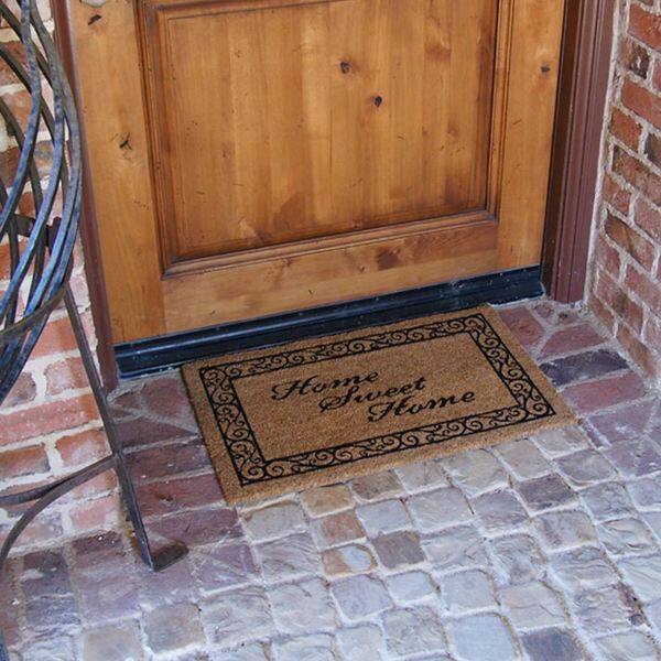 Home Sweet Home Doormat, Coir & Rubber, Tan & Black, 18 x 30 inches, Mardel