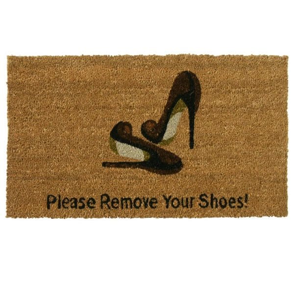 Shop Rubber-Cal 'Please Remove Your Shoes' Coir Outdoor Door Mat - Free ...